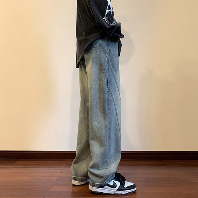 Ανδρικό τζιν σε τρίχρωμο φαρδύ μοντέλο