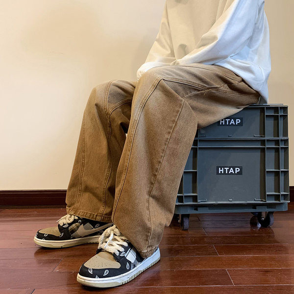 Ανδρικό τζιν σε τρίχρωμο φαρδύ μοντέλο