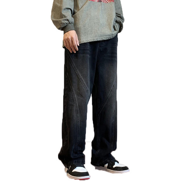 Ανδρικό τζιν σε τρίχρωμο φαρδύ μοντέλο