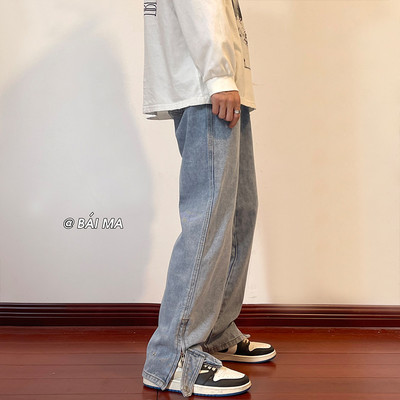 Ανδρικό casual τζιν με φερμουάρ