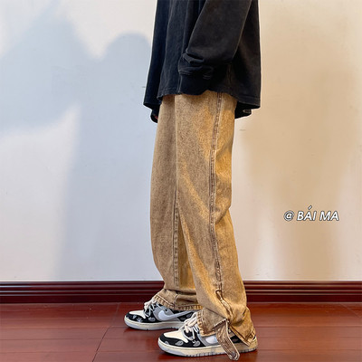 Ανδρικό casual τζιν με φερμουάρ