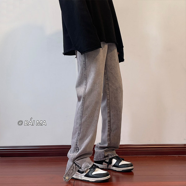 Ανδρικό casual τζιν με φερμουάρ