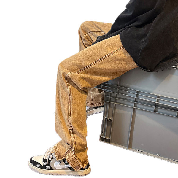 Ανδρικό casual τζιν με φερμουάρ