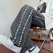 Férfi alkalmi farmernadrág kéttónusú díszítéssel