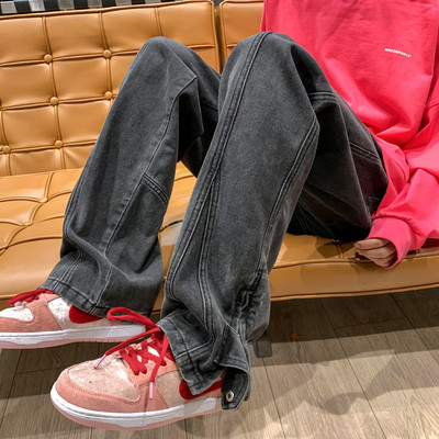 Ανδρικό τζιν casual με φερμουάρ