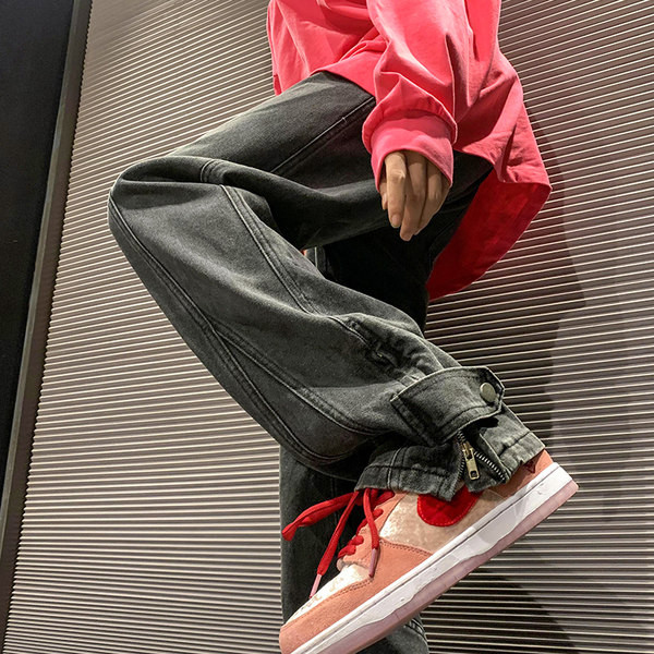 Ανδρικό τζιν casual με φερμουάρ