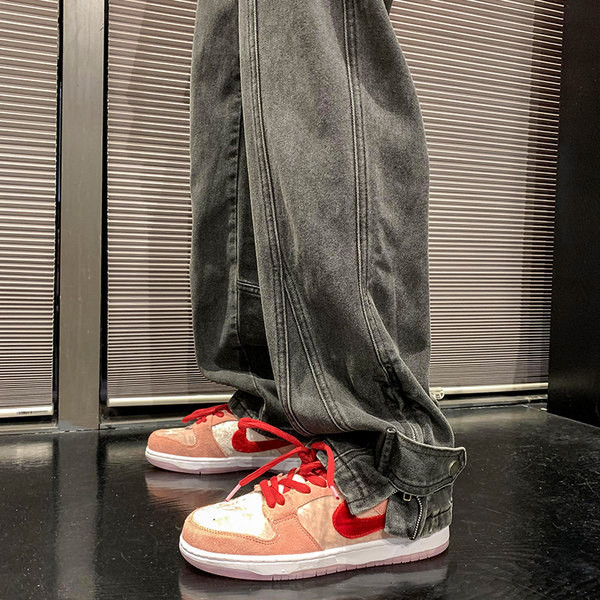 Ανδρικό τζιν casual με φερμουάρ