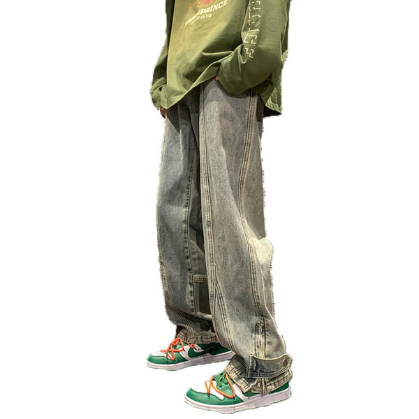 Ανδρικό τζιν casual με φερμουάρ