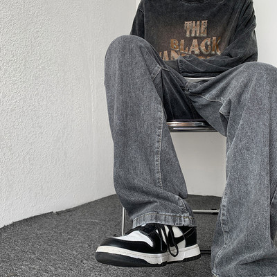 Vyriški džinsai plačiomis kojomis su kišenėmis