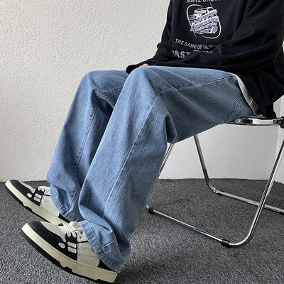 Vyriški džinsai plačiomis kojomis su kišenėmis