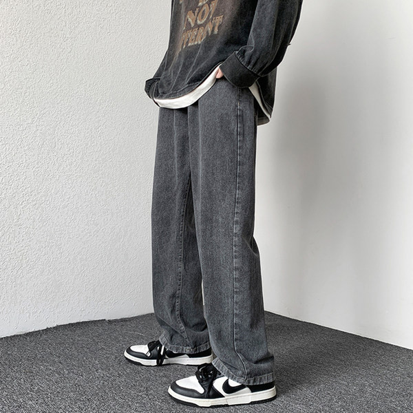 Vyriški džinsai plačiomis kojomis su kišenėmis