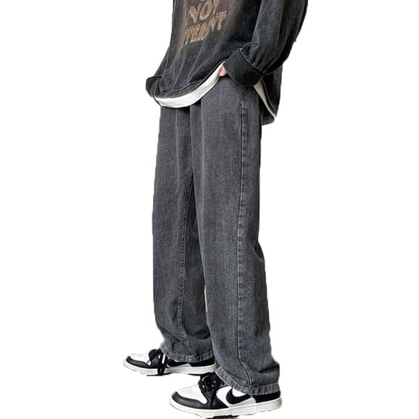 Vyriški džinsai plačiomis kojomis su kišenėmis