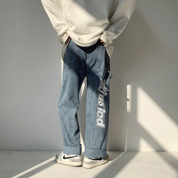 Kahes värvitoonis kirjaga meeste teksad