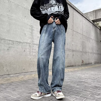 Lezser, széles szárú férfi farmernadrág, zsebbel