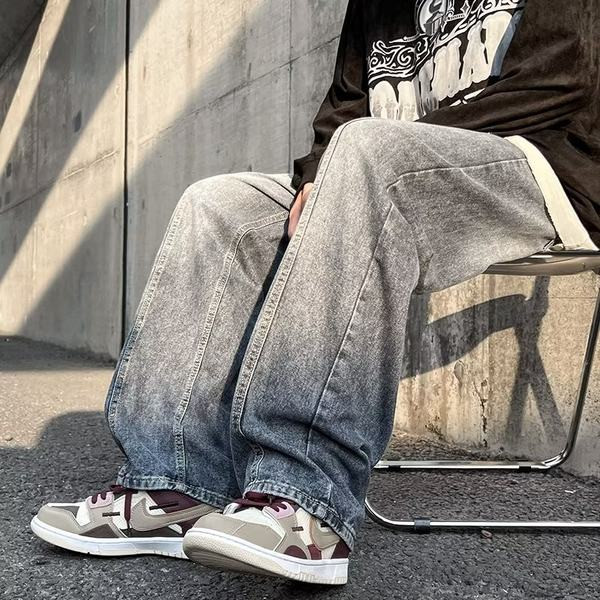 Lezser, széles szárú férfi farmernadrág, zsebbel