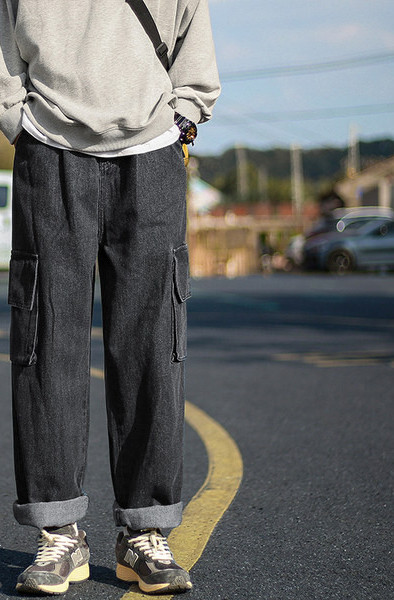 Ανδρικό casual τζιν με πλαϊνές τσέπες