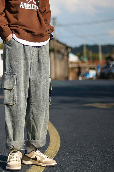 Ανδρικό casual τζιν με πλαϊνές τσέπες