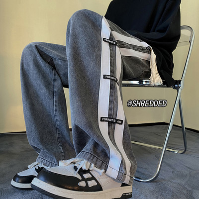 Ανδρικό τζιν με τσέπη και στρίφωμα