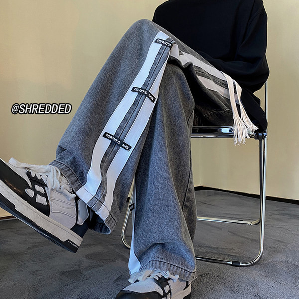 Ανδρικό τζιν με τσέπη και στρίφωμα