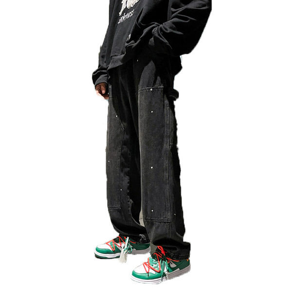 Kelių spalvų vyriški džinsai su kišene