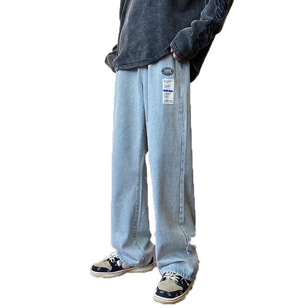 Ανδρικό τζιν με λογότυπο και τσέπη