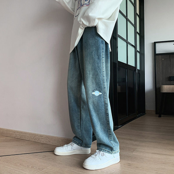 Vyriški laisvalaikio retro stiliaus plėšyti džinsai