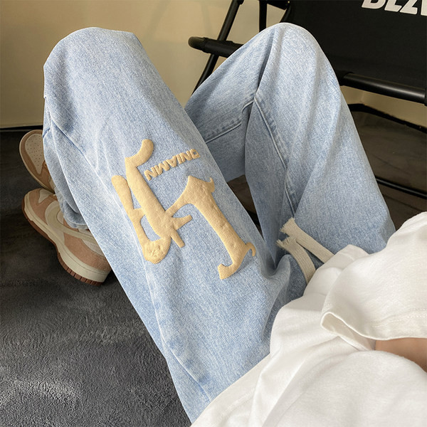 Kahes värvitoonis värvilise trükiga meeste teksad