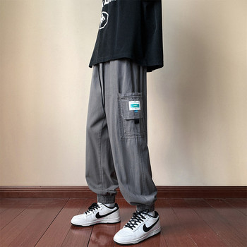 Ανδρικό παντελόνι με κορδόνια με λογότυπο και πλαϊνή τσέπη