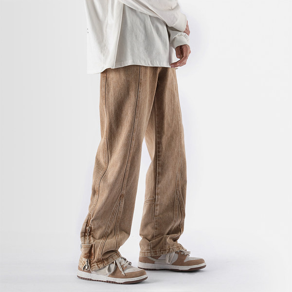 Férfi farmer cipzárral és gombbal a szárán