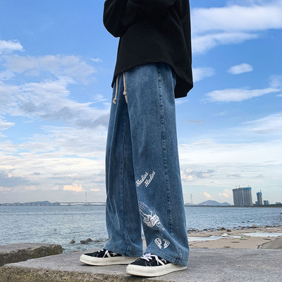 Vyriški džinsai su dviejų spalvų raštu