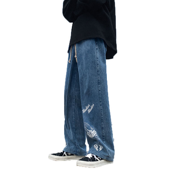 Vyriški džinsai su dviejų spalvų raštu