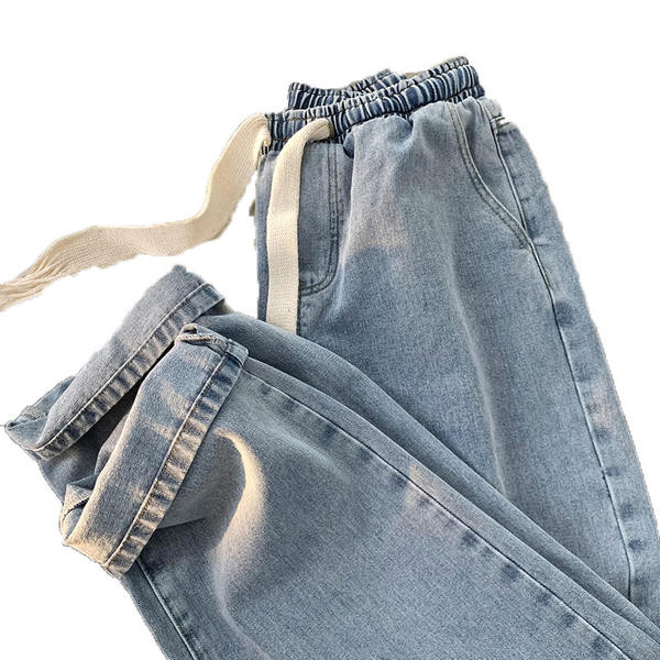 Ανδρικό τζιν casual με δίχρωμα κορδόνια