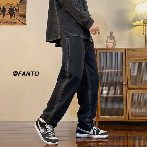 Vyriški laisvalaikio džinsai su kišenėmis - švaraus modelio