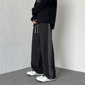 Ανδρικό τζιν με σωλήνες και κορδόνια