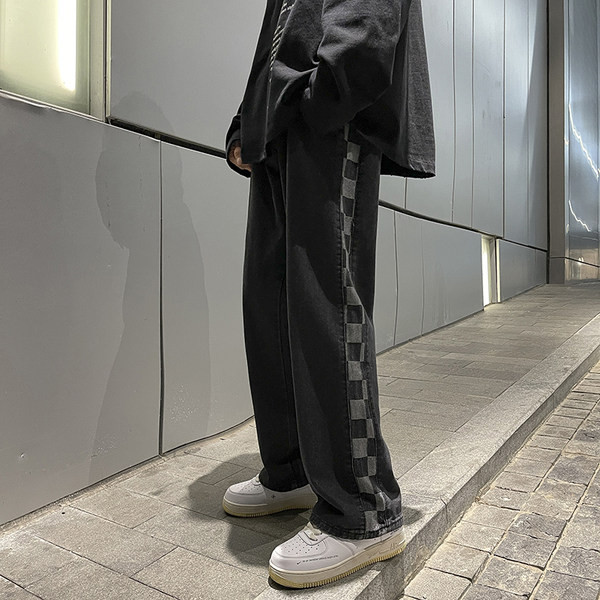 Vyriški laisvalaikio džinsai su apvadu ir kišenėmis