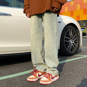 Tiszta modell férfi retro farmernadrág zsebbel