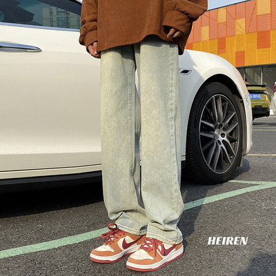 Tiszta modell férfi retro farmernadrág zsebbel