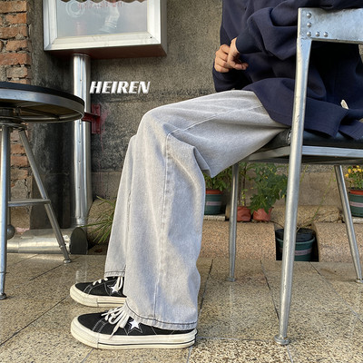 Tiszta modell férfi retro farmernadrág zsebbel