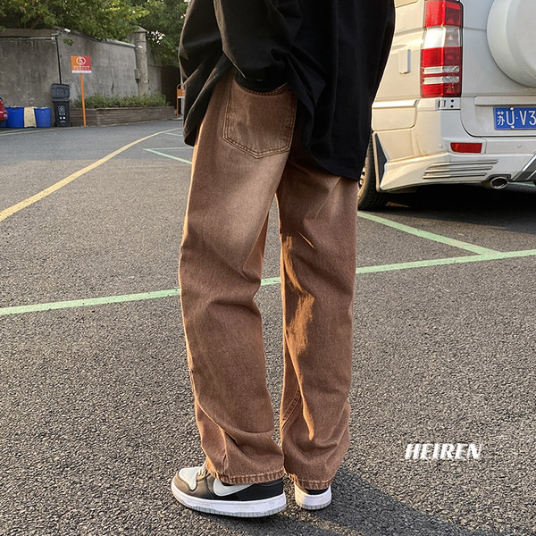 Tiszta modell férfi retro farmernadrág zsebbel