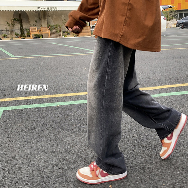 Tiszta modell férfi retro farmernadrág zsebbel