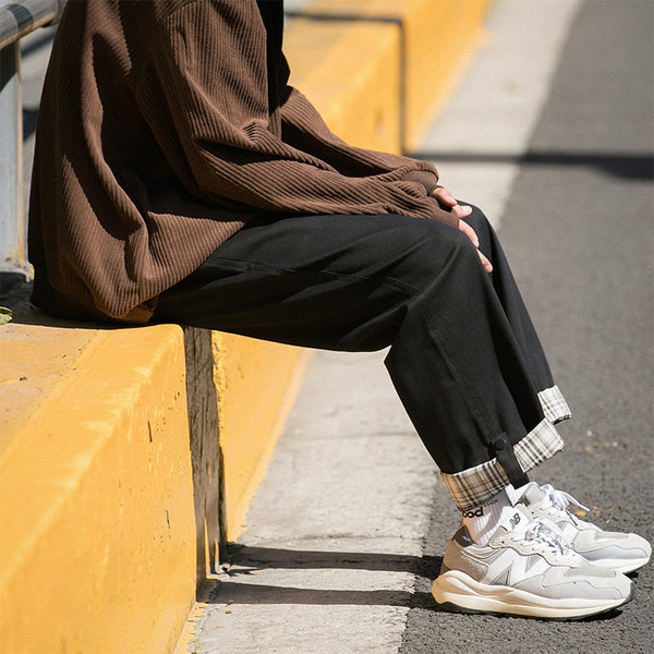 Férfi alkalmi széles lábú farmernadrág