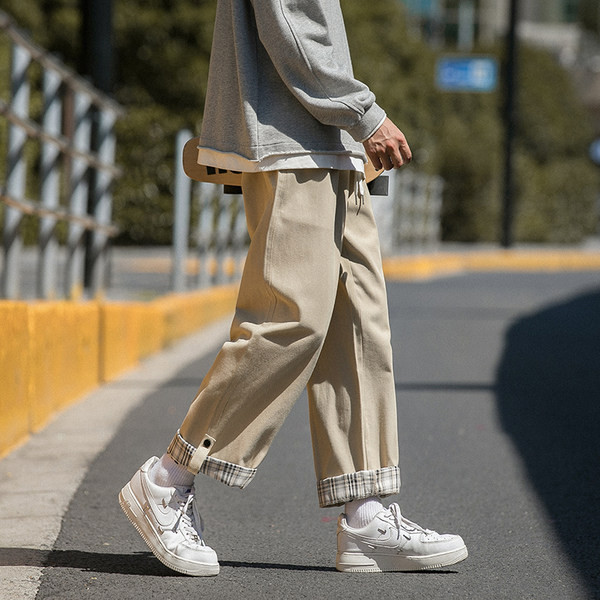 Férfi alkalmi széles lábú farmernadrág