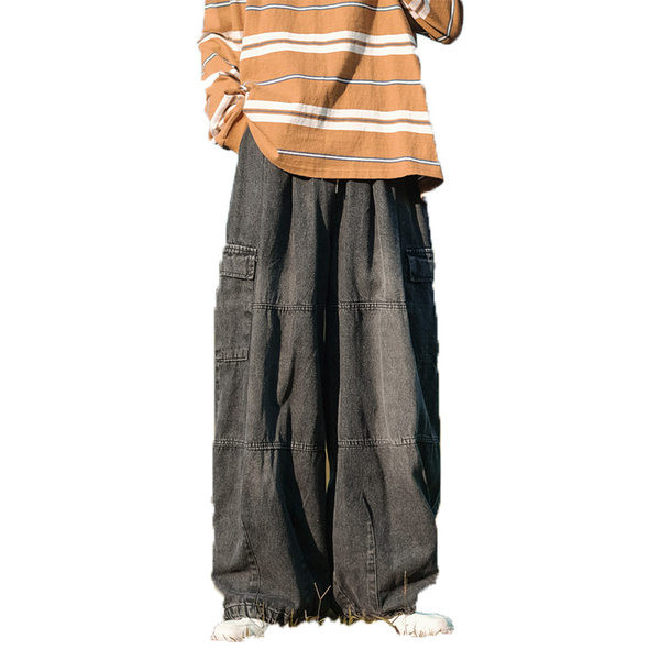 Zsebes férfi széles modell farmernadrág