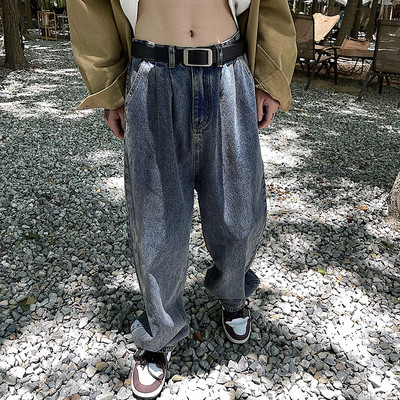 Ανδρικό τζιν φαρδύ καθαρό μοντέλο