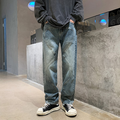 Vyriški džinsai su užtrauktuku ir kišenėmis