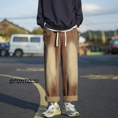 Ανδρικό τζιν με τσέπη και γραβάτες