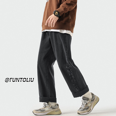 Ανδρικό casual τζιν με γράμματα