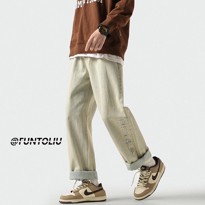 Ανδρικό casual τζιν με γράμματα