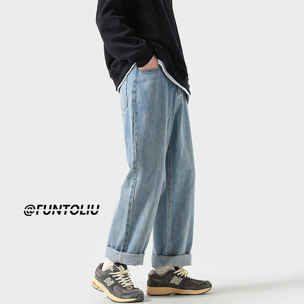 Ανδρικό casual τζιν με γράμματα