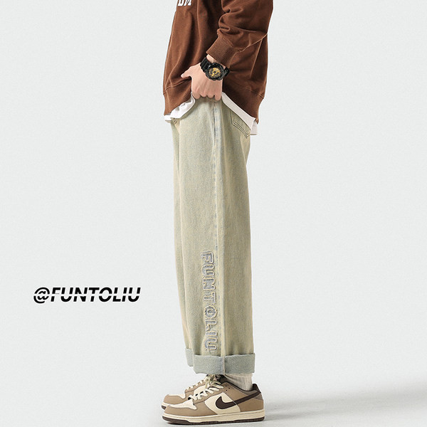 Ανδρικό casual τζιν με γράμματα